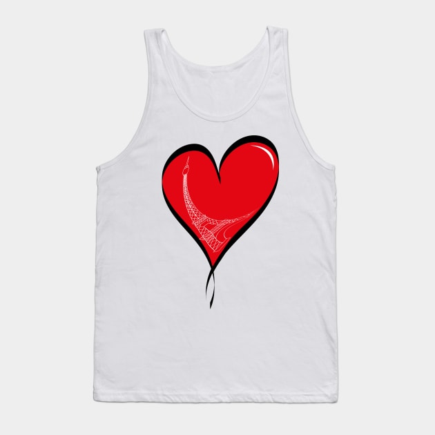 Just a Parisian Love Tank Top by GraphicBazaar